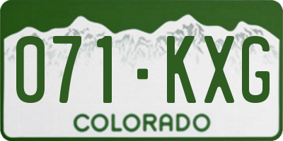 CO license plate 071KXG