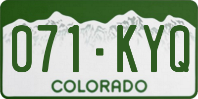 CO license plate 071KYQ