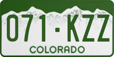 CO license plate 071KZZ