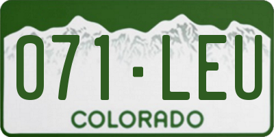 CO license plate 071LEU