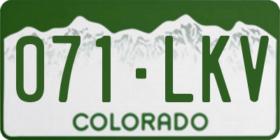 CO license plate 071LKV