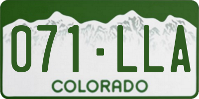 CO license plate 071LLA
