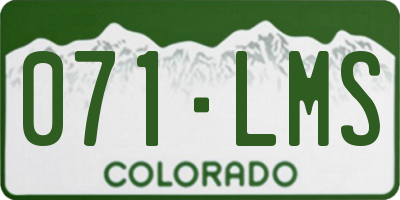 CO license plate 071LMS
