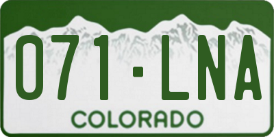 CO license plate 071LNA
