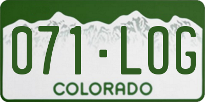 CO license plate 071LOG