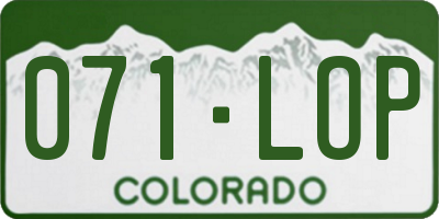 CO license plate 071LOP