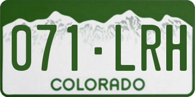 CO license plate 071LRH