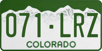 CO license plate 071LRZ