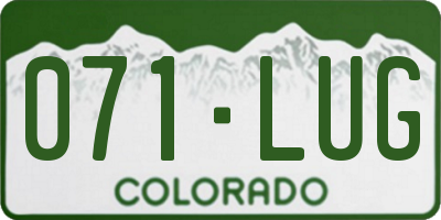 CO license plate 071LUG