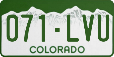 CO license plate 071LVU