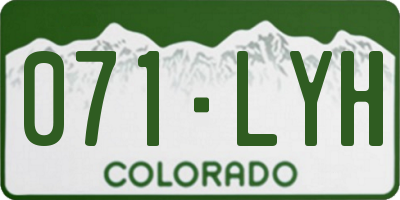 CO license plate 071LYH