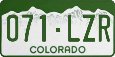 CO license plate 071LZR