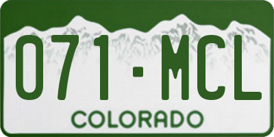 CO license plate 071MCL