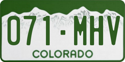 CO license plate 071MHV