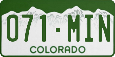 CO license plate 071MIN