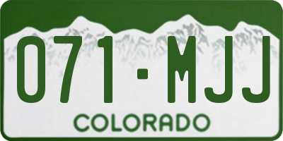 CO license plate 071MJJ