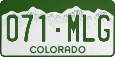 CO license plate 071MLG