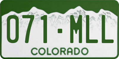 CO license plate 071MLL