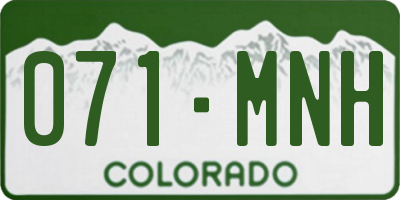 CO license plate 071MNH