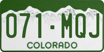 CO license plate 071MQJ