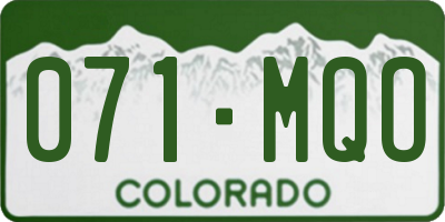 CO license plate 071MQO