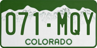 CO license plate 071MQY