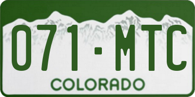 CO license plate 071MTC