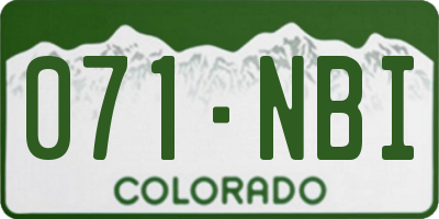 CO license plate 071NBI