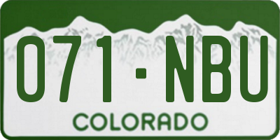 CO license plate 071NBU