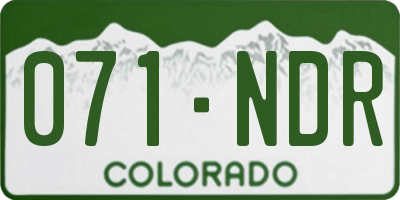 CO license plate 071NDR