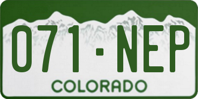 CO license plate 071NEP