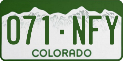 CO license plate 071NFY