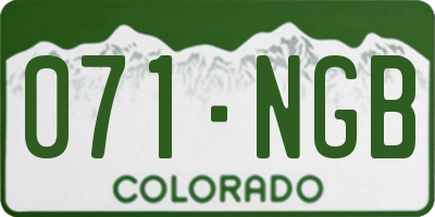 CO license plate 071NGB