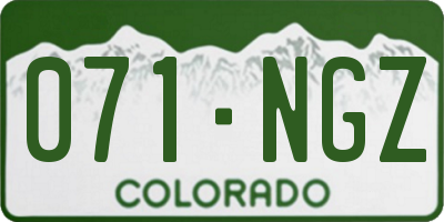 CO license plate 071NGZ