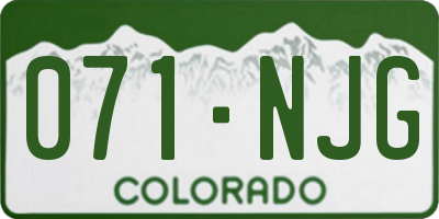 CO license plate 071NJG