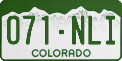 CO license plate 071NLI