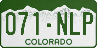 CO license plate 071NLP