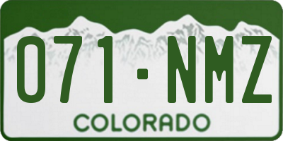 CO license plate 071NMZ