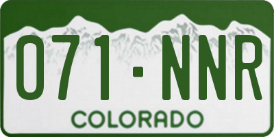 CO license plate 071NNR