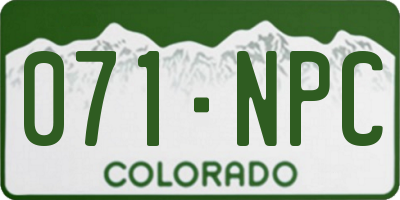 CO license plate 071NPC
