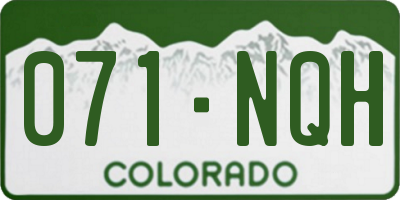 CO license plate 071NQH