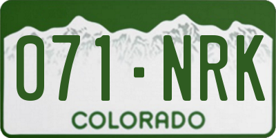 CO license plate 071NRK