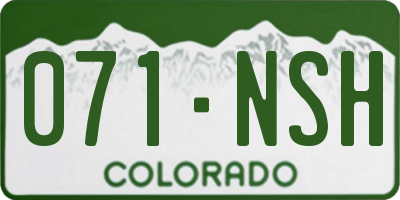 CO license plate 071NSH