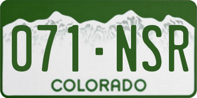 CO license plate 071NSR