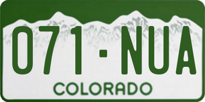 CO license plate 071NUA