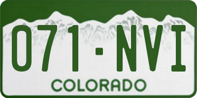 CO license plate 071NVI
