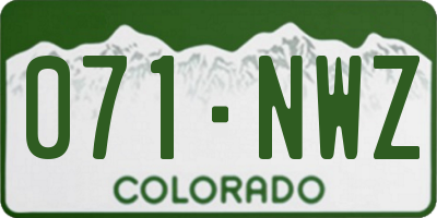 CO license plate 071NWZ