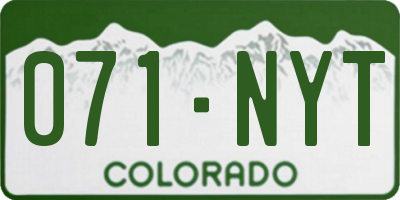 CO license plate 071NYT