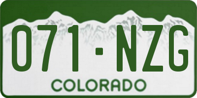 CO license plate 071NZG
