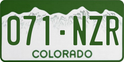 CO license plate 071NZR